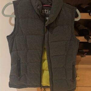 Stio Gray and Yellow Puffer Vest